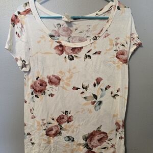 Cream Fitted Short Sleeve T-Shirt